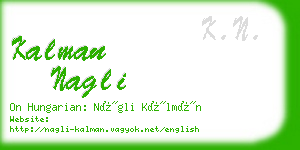 kalman nagli business card